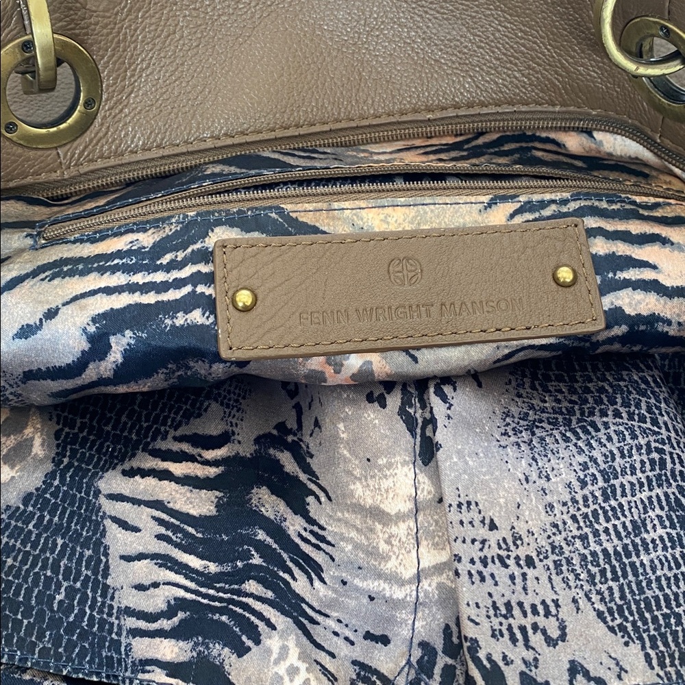 Fenn Wright Mason Brown Leather Extra Large Purse - image 6